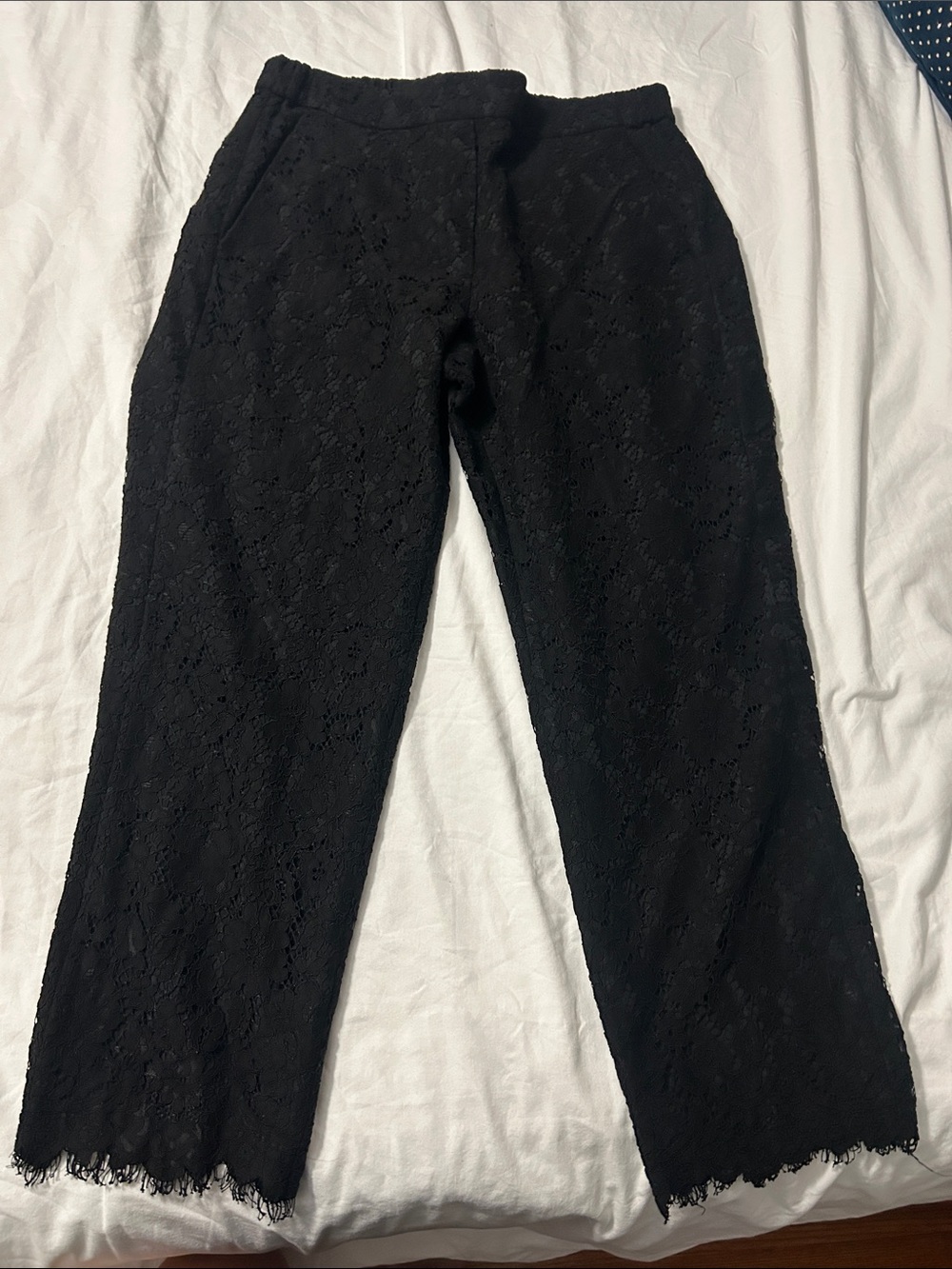 J. Crew Black Lace Ankle Pants